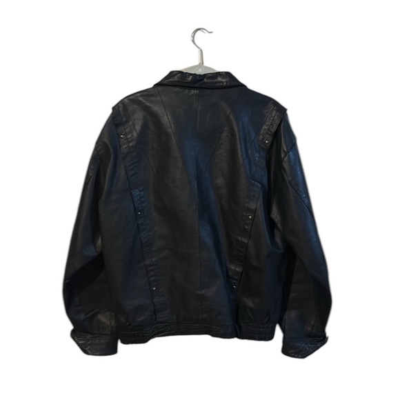 Windsor leather vintage motor biker gothic jacket SIZE 46/XXL - Picture 2 of 12